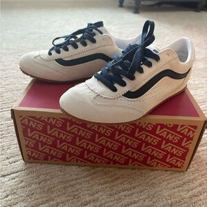 Vans Cream and Black Sneakers Classic Design